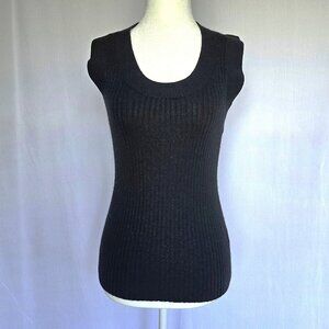 BANANA REPUBLIC Black Merino Wool Women's Knit Sweater Vest, Size S